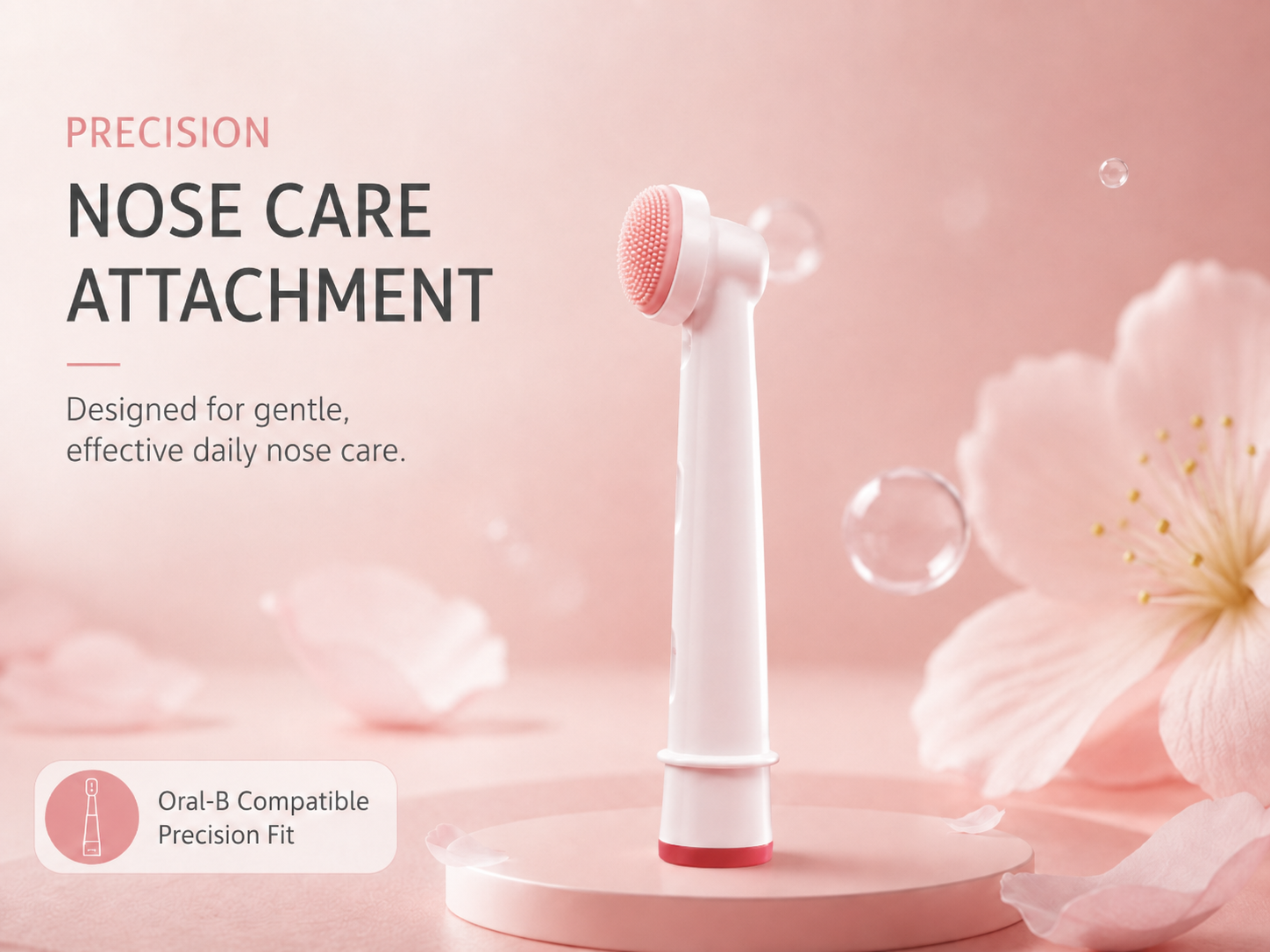NoseCare Precision Attachment. A purpose-built attachment for gentle, precise daily nose-area care.